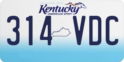 KY license plate 314VDC