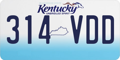 KY license plate 314VDD