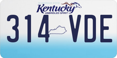 KY license plate 314VDE