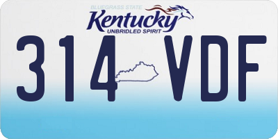 KY license plate 314VDF