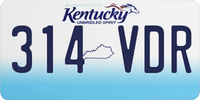 KY license plate 314VDR