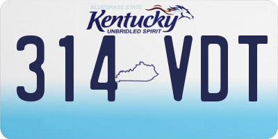 KY license plate 314VDT