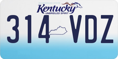 KY license plate 314VDZ
