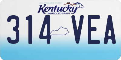 KY license plate 314VEA
