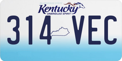KY license plate 314VEC