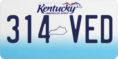KY license plate 314VED