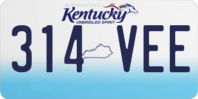 KY license plate 314VEE