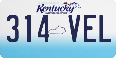 KY license plate 314VEL