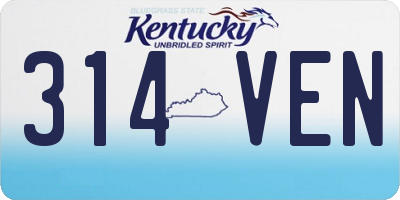 KY license plate 314VEN