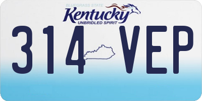 KY license plate 314VEP