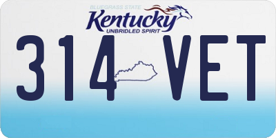 KY license plate 314VET