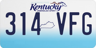 KY license plate 314VFG