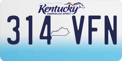 KY license plate 314VFN