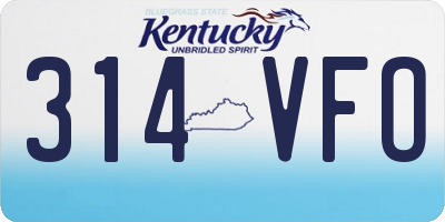 KY license plate 314VFO