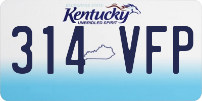 KY license plate 314VFP