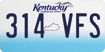KY license plate 314VFS