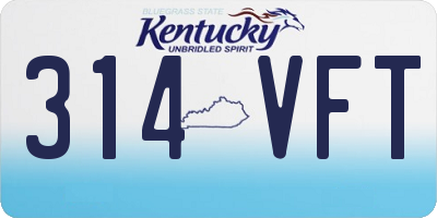 KY license plate 314VFT