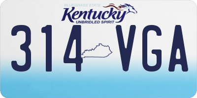 KY license plate 314VGA