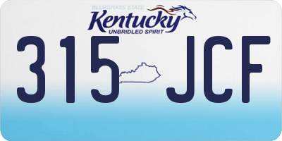 KY license plate 315JCF