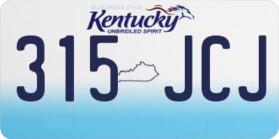 KY license plate 315JCJ