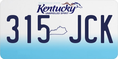 KY license plate 315JCK