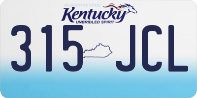 KY license plate 315JCL