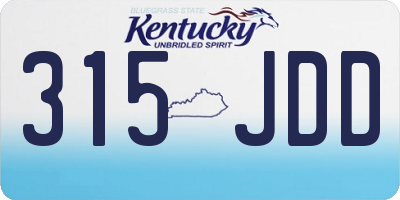 KY license plate 315JDD