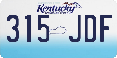 KY license plate 315JDF