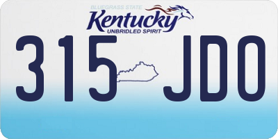 KY license plate 315JDO