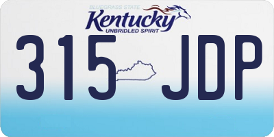 KY license plate 315JDP