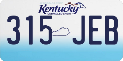 KY license plate 315JEB