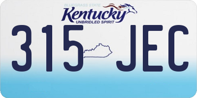 KY license plate 315JEC