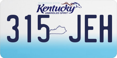 KY license plate 315JEH