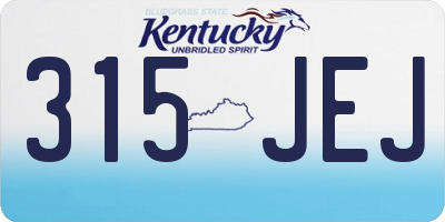 KY license plate 315JEJ