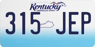 KY license plate 315JEP