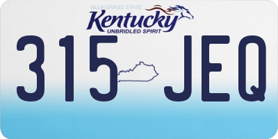 KY license plate 315JEQ