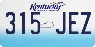 KY license plate 315JEZ