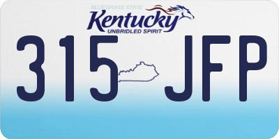 KY license plate 315JFP