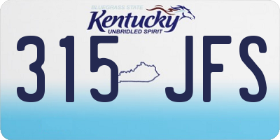 KY license plate 315JFS