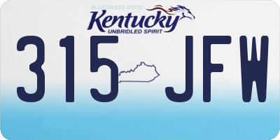 KY license plate 315JFW