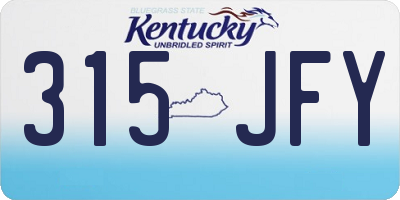KY license plate 315JFY