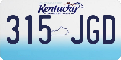 KY license plate 315JGD