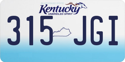 KY license plate 315JGI