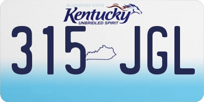 KY license plate 315JGL