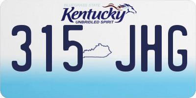 KY license plate 315JHG