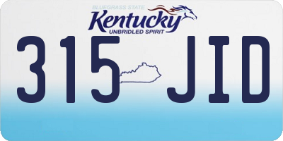 KY license plate 315JID