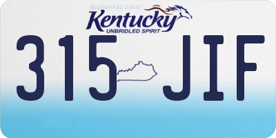 KY license plate 315JIF