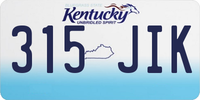 KY license plate 315JIK