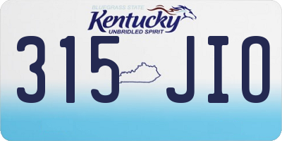 KY license plate 315JIO