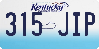 KY license plate 315JIP